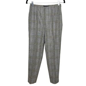 Piazza Sempione High Waist Crop Pants Size IT 42 Gray Plaid Wool Cashmere